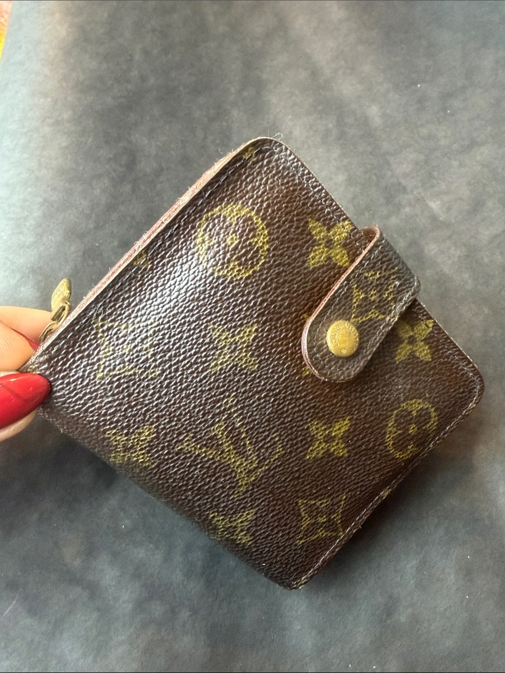 Louis Vuitton Monogram Canvas Compact Zipper Bifold Wallet Canvas Brown L.V.
